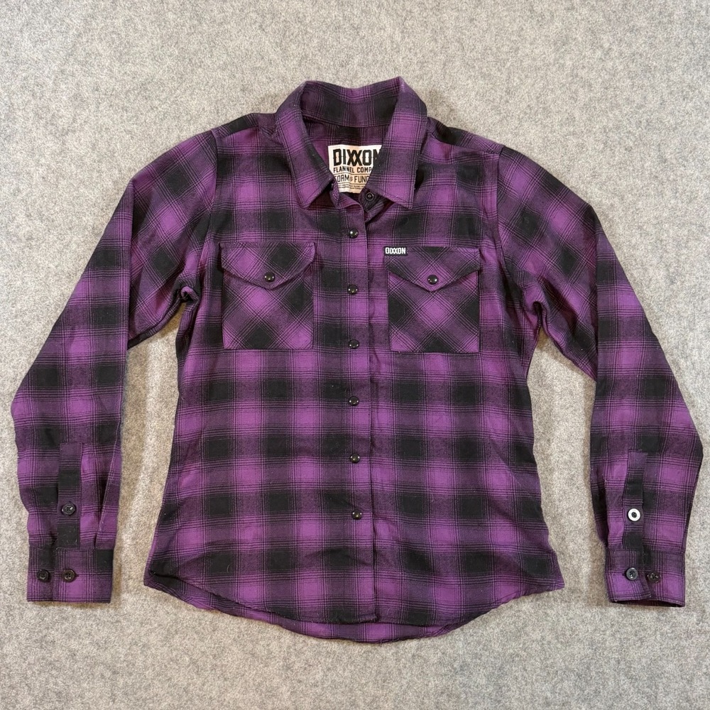 Dixxon Flannel Company Purple Plaid Long Sleeve Button Up Shirt Women's Size S
